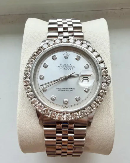 Rolex Datejust 36MM Aftermarket Silver Dial Jubilee Bracelet (1601)