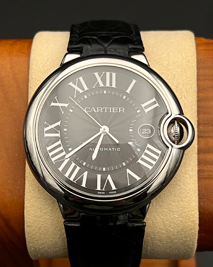2017 Cartier Ballon Bleu 42MM Black Dial Leather Strap (WSBB0003)