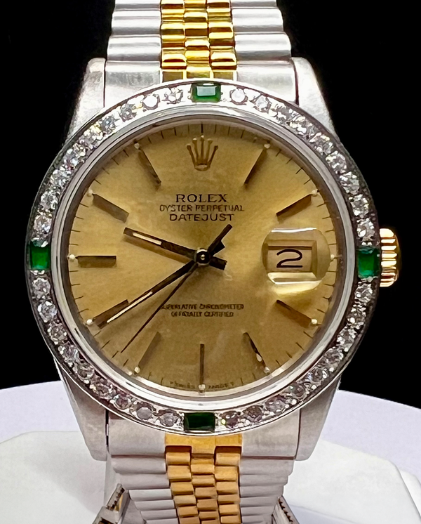 No Reserve - 1982 Rolex Datejust 36MM Champagne Dial Aftermarket Jubilee Bracelet (16013)