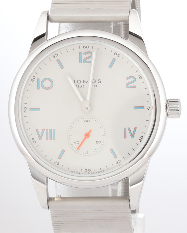 No Reserve - 2023 NOMOS Glashutte Club 38.5MM Silver Dial Steel Bracelet (735)