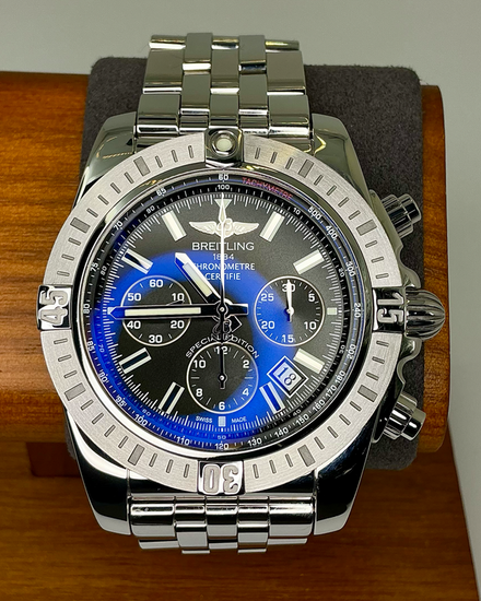 2014 Breitling Chronomat 44MM Black Dial Steel Bracelet (AB0115)