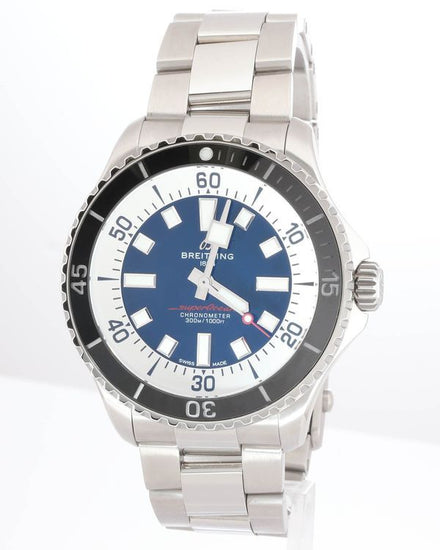 No Reserve - Breitling Superocean 44MM Blue Dial Steel Bracelet (A17376)