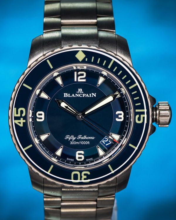 2024 Blancpain Fifty Fathoms 45MM Blue Dial Titanium Bracelet (5015-12B40-98B)