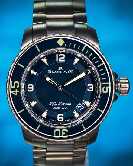 2024 Blancpain Fifty Fathoms 45MM Blue Dial Titanium Bracelet (5015-12B40-98B)
