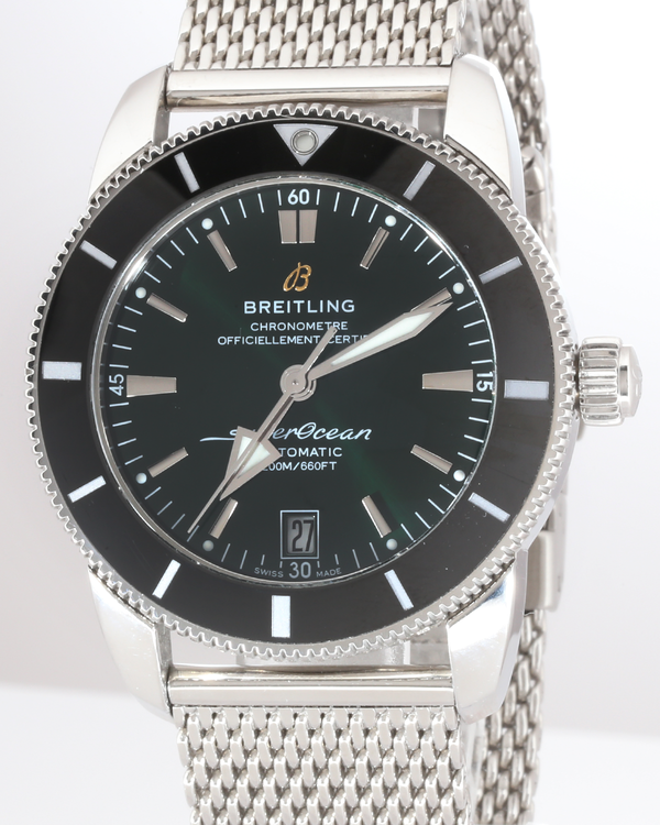 No Reserve - Breitling Superocean Heritage II 42MM Green Dial Steel Bracelet (AB2010)