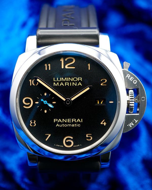 2017 Panerai Luminor 1950 3 Days 44MM Black Dial Rubber Strap (PAM01359)