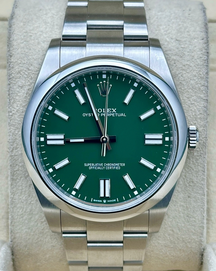 2024 Rolex Oyster Perpetual 41MM Green Dial Oyster Bracelet (124300)