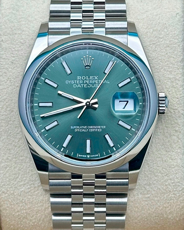 2026 Rolex Datejust 36MM Mint Green Dial Jubilee Bracelet (126200)