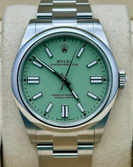 2026 Rolex Oyster Perpetual 41MM Pistachio Dial Oyster Bracelet (134300)