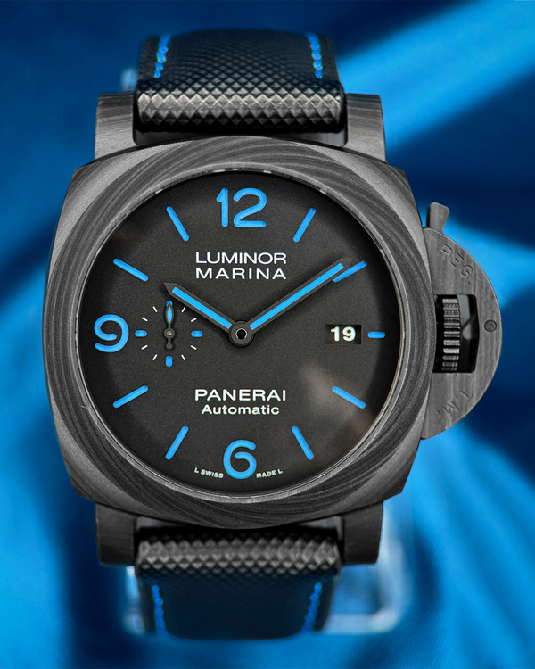 2021 Panerai Luminor Marina Carbotech 44MM Black Dial Leather Strap (PAM01661)
