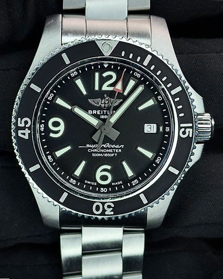 Breitling Superocean 42MM Black Dial Steel Bracelet (A17366)
