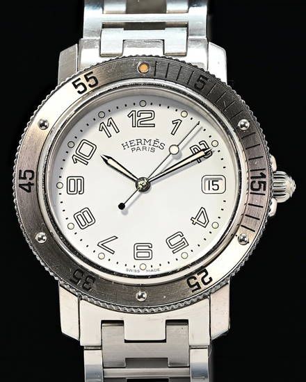 Hermès Clipper Diver 38MM Quartz White Dial Steel Bracelet (CL7.710)