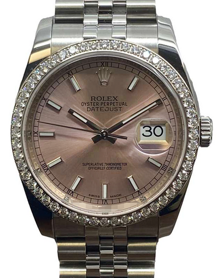 2020 Rolex Datejust 36MM Pink "Sundust" Dial Super Jubilee Bracelet (116244)