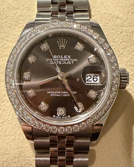 2026 Rolex Lady-Datejust 28MM Rhodium Dial Super Jubilee Bracelet (279384RBR)