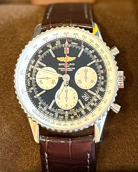 2016 Breitling Navitimer 01 43MM Black Dial Leather Strap (AB012012/BB01)