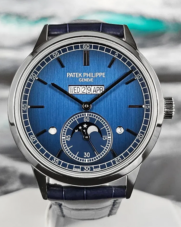 2021 Patek Philippe Perpetual Calendar 41.3MM Blue Dial Leather Strap (5236P-001)