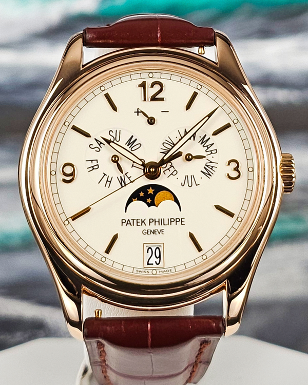 2018 Patek Philippe Annual Calendar 39MM White Dial Leather Strap (5146R-001)