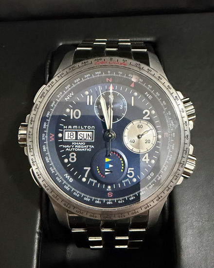 2010 Hamilton Khaki Navy Regatta 42MM Blue Dial Steel Bracelet (H77636143)