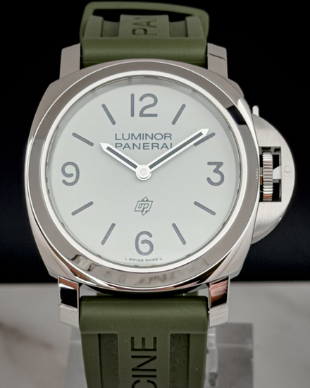 2025 Panerai Luminor Base Logo 44MM White Dial Rubber Strap (PAM01087)