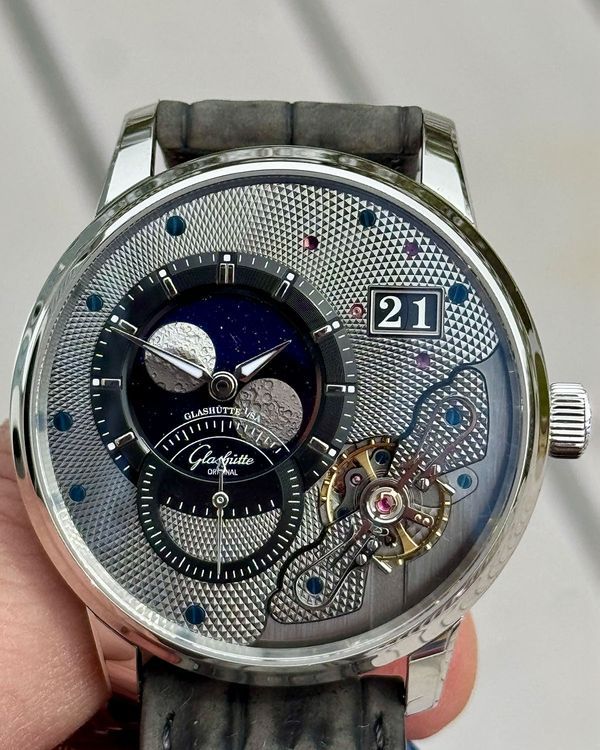 2025 Glashütte Original PanoLunarInverse L.E. 42MM Silver Dial Leather Strap (1-91-04-01-03-62)