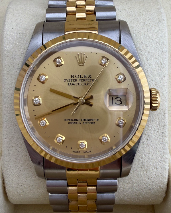Rolex Datejust 36MM Champagne Dial Two-Tone Jubilee Bracelet (16233)