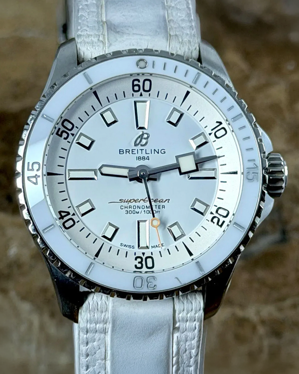 2023 Breitling Superocean 36MM White Dial Rubber Strap (A17377211A1S1)