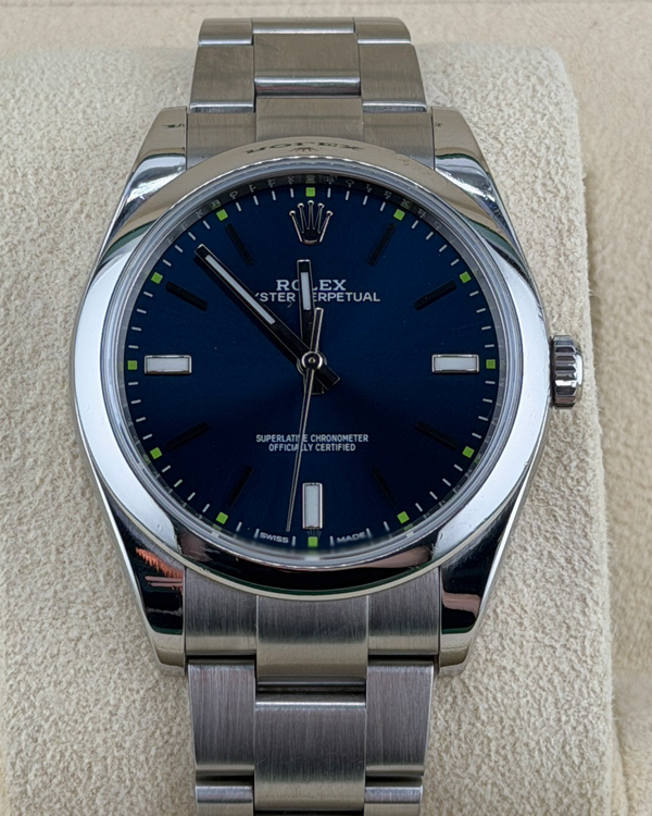 Rolex Oyster Perpetual 39MM Blue Dial Oyster Bracelet (114300)