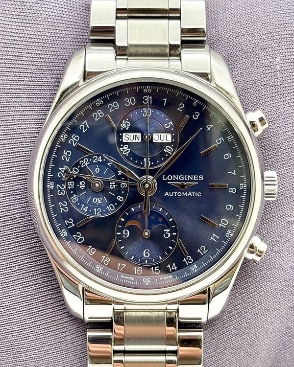 Longines Master Collection Chrono Moonphase 40MM Blue Dial Steel Bracelet (L2.673.4.92.6)