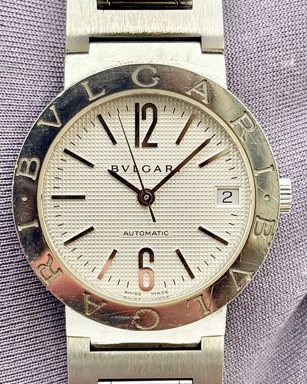 Bvlgari Diagono 33MM White Dial Steel Bracelet (BB 33 SS)