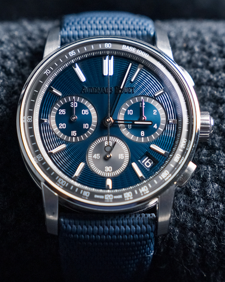 2020 Audemars Piguet Code 11.59 Chronograph 41MM Blue Dial Textile Strap (26393BC.OO.A321CR.01)