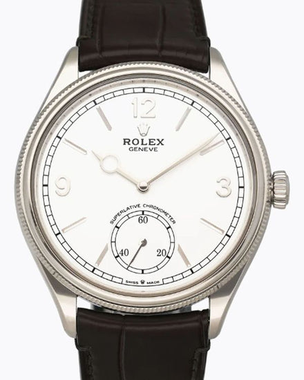 2024 Rolex 1908 39MM White Dial Leather Strap (52509)