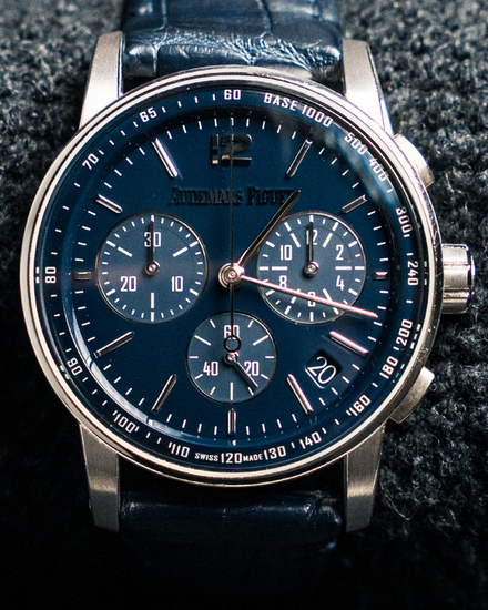2020 Audemars Piguet Code 11.59 Chronograph 41MM Blue Dial Leather Strap (26393BC.OO.A321CR.01)