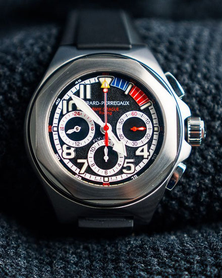 Girard Perregaux Laureato EVO3 Chronograph "BMW Oracle Racing" L.E. 46MM Black Dial Rubber Strap (80175-25-652-FK6A)