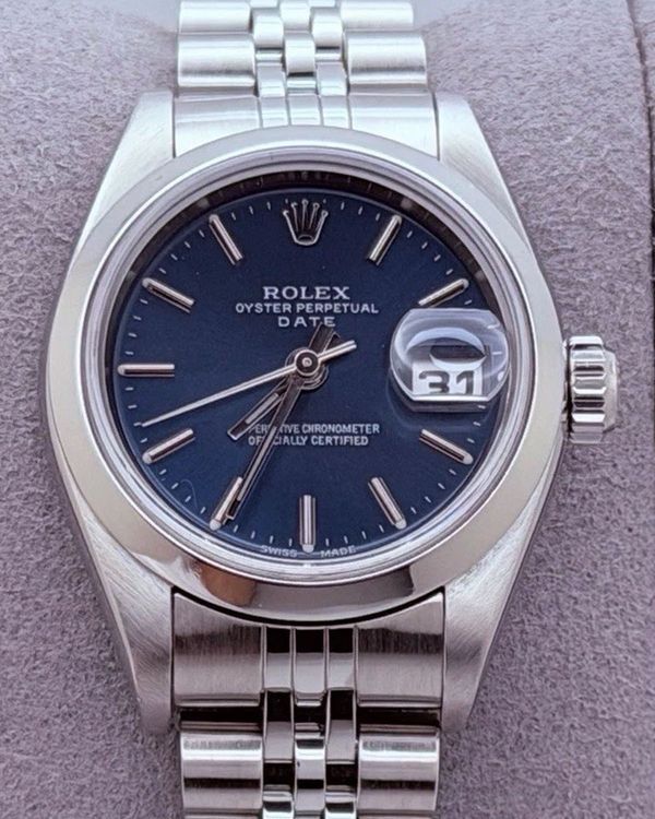 2004 Rolex Oyster Perpetual Lady Date 26MM Blue Dial Jubilee Bracelet (79160)