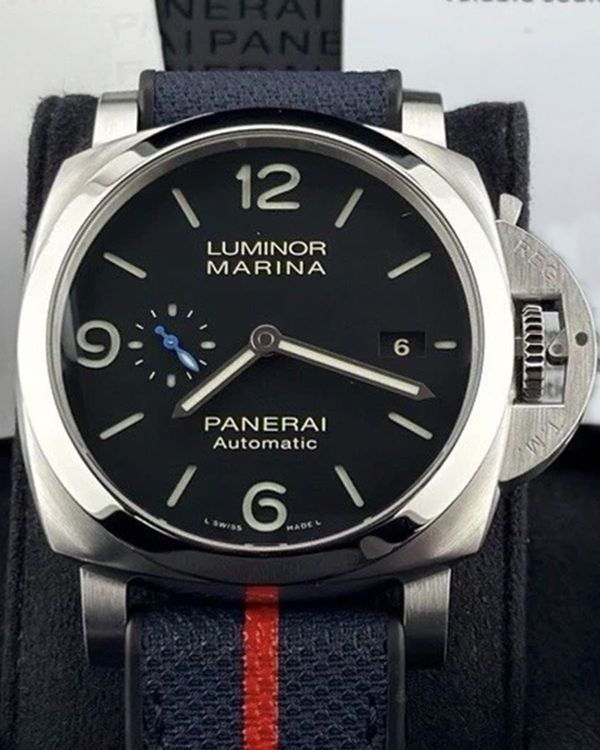 2022 Panerai Luminor Marina 44MM Black Dial Textile Strap (PAM01312)