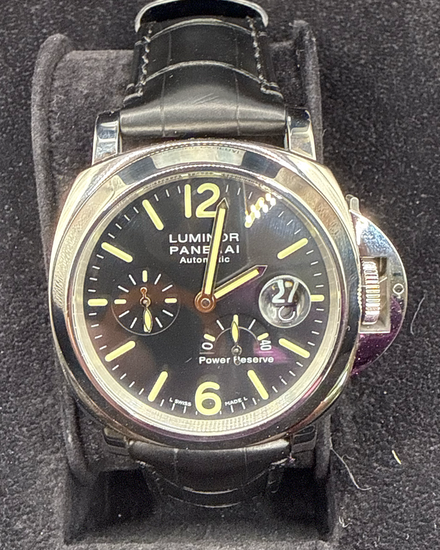 2016 Panerai Luminor Power Reserve 44MM Black Dial Leather Strap (PAM00090)