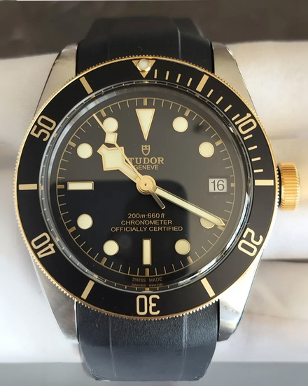 2021 Tudor Black Bay 41MM Black Dial Aftermarket Rubber Strap (79733N)