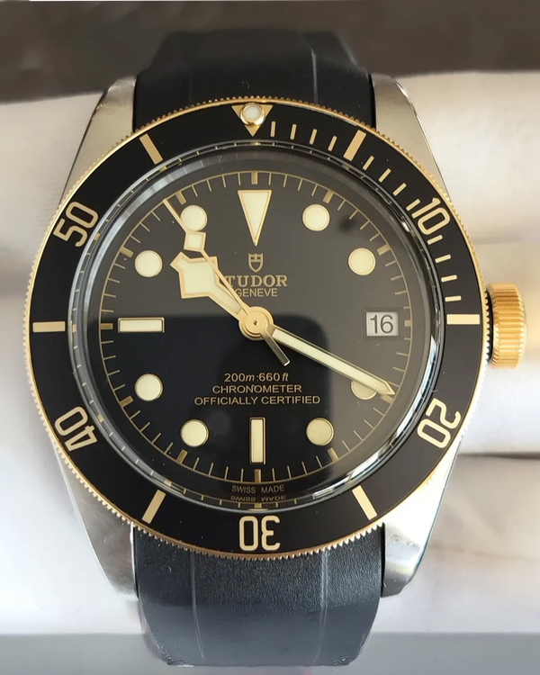 (Working) 2021 Tudor Black Bay 41MM Black Dial Aftermarket Rubber Strap (79733N)