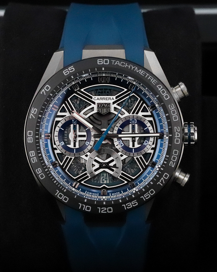 No Reserve - 2024 Tag Heuer Carrera Chronograph Extreme Sport 44MM Skeleton Dial Rubber Strap (CBU2081.FT6274)