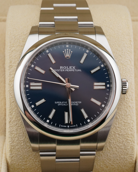 2023 Rolex Oyster Perpetual 41MM Blue Dial Oyster Bracelet (124300)