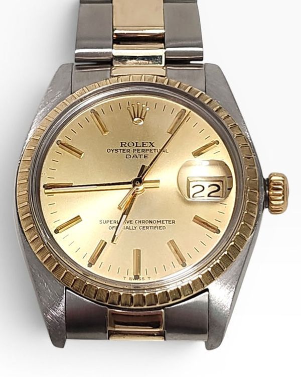 Rolex Oyster Perpetual 34MM Champagne Dial Two-Tone Oyster Bracelet (1505)