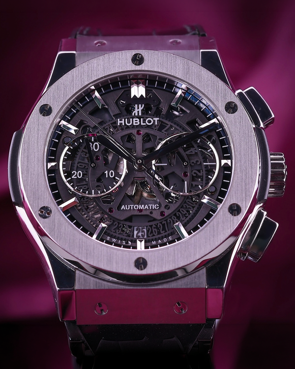 2023 Hublot Classic Fusion Aerofusion 45MM Skeleton Dial Leather Strap (525.NX.0170.LR)