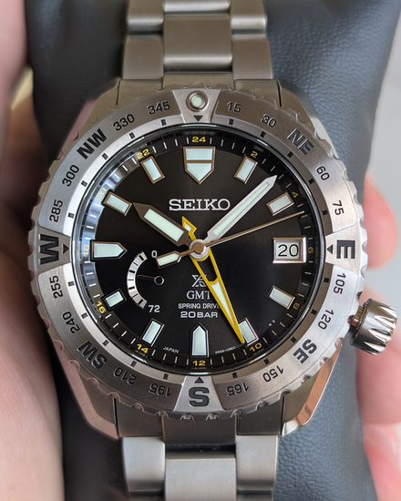 2025 Seiko Prospex LX GMT 44.8MM Black Dial Titanium Bracelet (SNR025)
