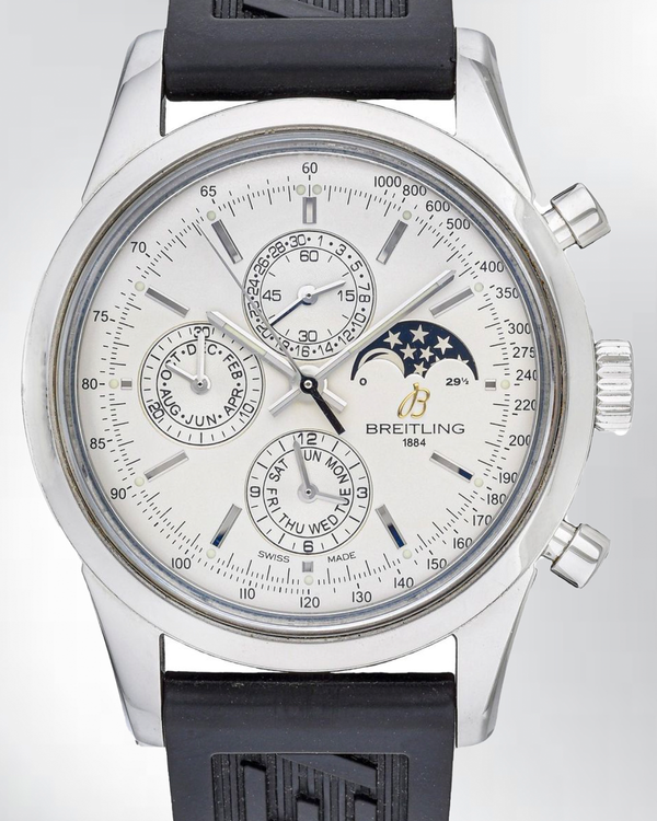 Breitling Transocean Chronograph 1461 43MM White Dial Rubber Strap (A1931012/G750)
