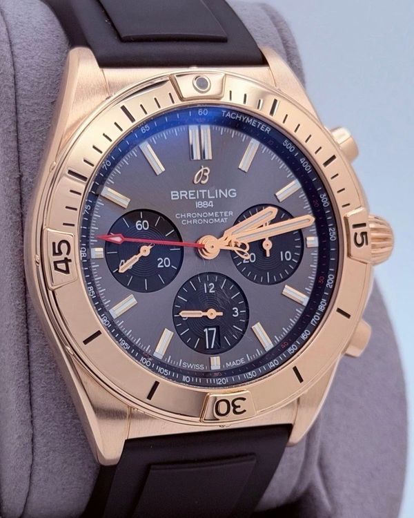 Breitling Chronomat B01 42MM Grey Dial Rubber Strap (RB0134)