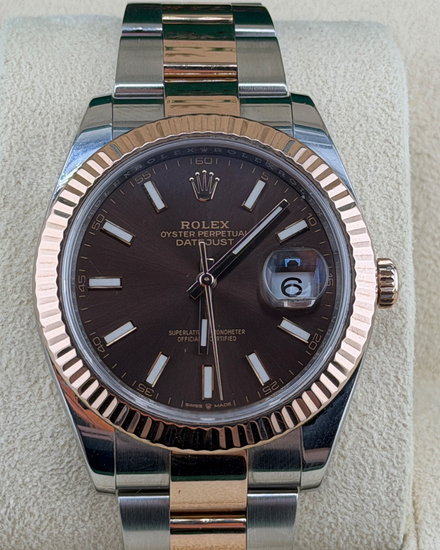 2020 Rolex Datejust 41MM Chocolate Dial Two-Tone Oyster Bracelet (126331)
