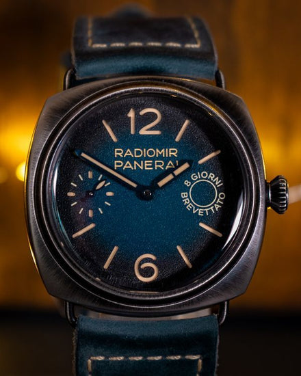 No Reserve - 2024 Panerai Radiomir 8 Giorni 45MM Blue Dial Leather Strap (PAM01348)