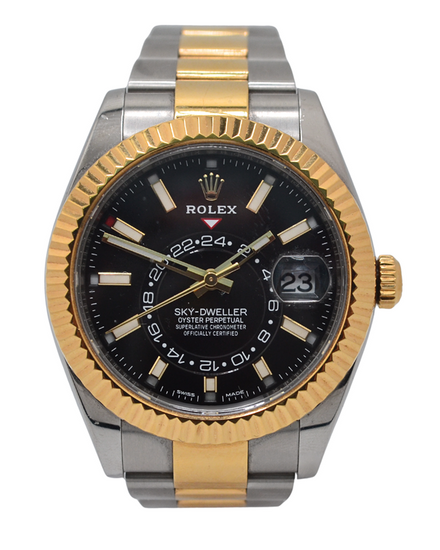 2019 Rolex Sky-Dweller 42MM Black Dial Two-Tone Oyster Bracelet (326933)