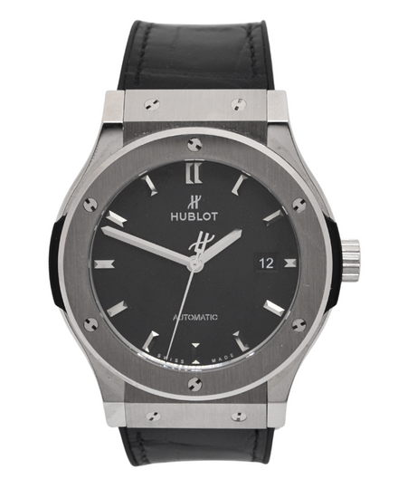 Hublot Classic Fusion 42MM Black Dial Leather Strap (542.NX.1171.RX)