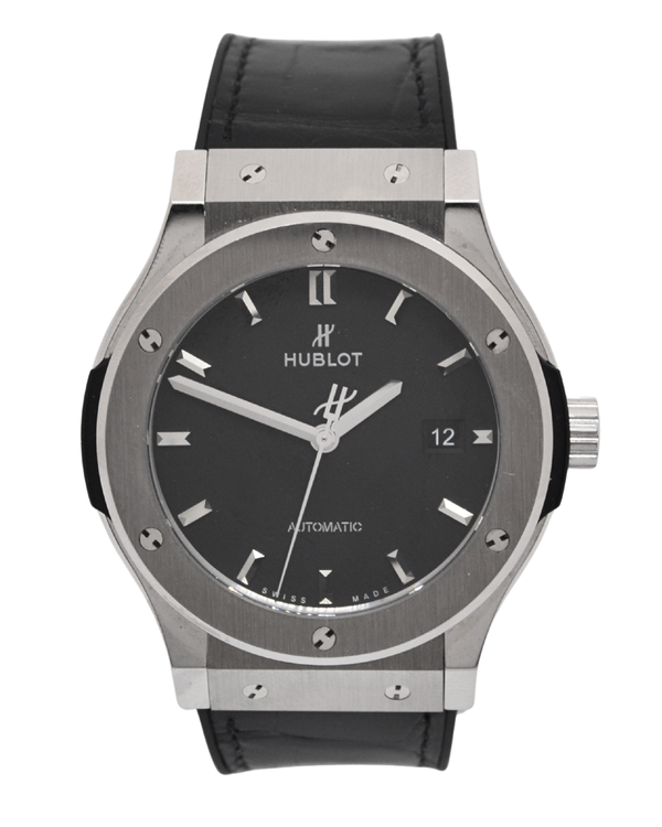 Hublot Classic Fusion 42MM Black Dial Leather Strap (542.NX.1171.RX)
